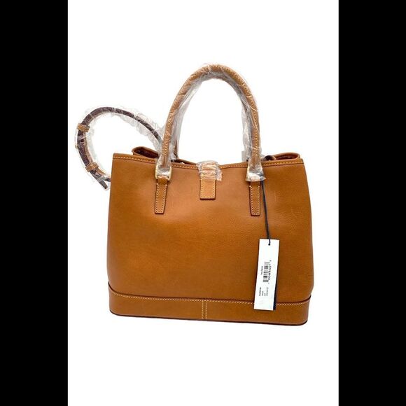 Dooney & Bourke Florentine Leather Perry Satchel Natural - Picture 2 of 4